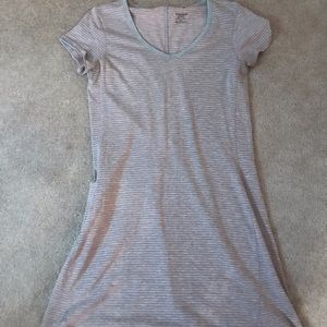 Toad and Company pink and grey striped dress